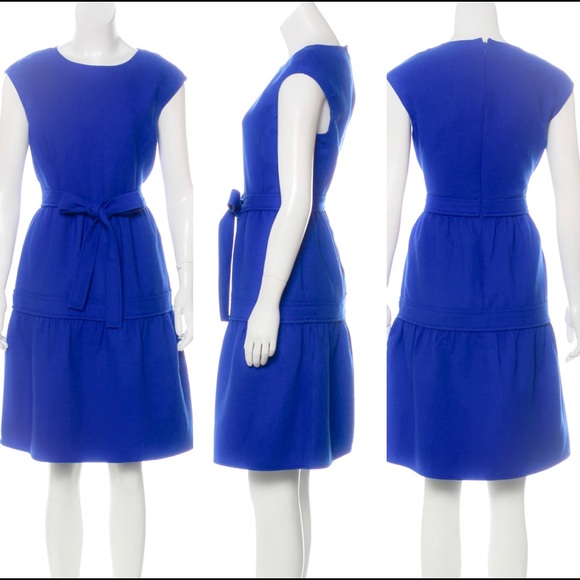 🚫SOLD🚫 Tory Burch Cobalt Cap Sleeve Tie Dress M/8 EUC - Picture 2 of 3